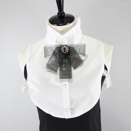 Bow Ties Ladies Women Ruffles Stand Fake Collars Sweater Decorative Female Detachable Collar Necklace Bowknots False