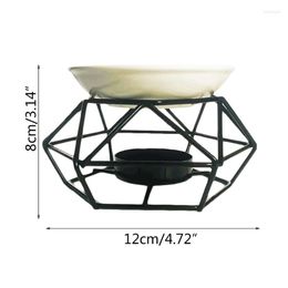 Candle Holders Geometric Metal Essential Oil Holder Aromatic Burner Home Office Decoration Wax Melt Burners Gifts For Friend