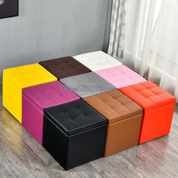 Clothing Storage Household Multifunctional Stool Changing Shoes Square Fitting Room Store Sofa Solid Color Can