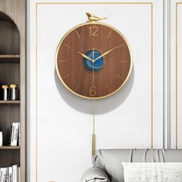 Wall Clocks Nordic Light Luxury Home Decor Lucky Clock Personality Watch Living Room Decoration Simple Fashion