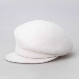 Ballkappen 2021 Japanische und koreanische Australien Wolle Weiß Cloche Hut Unregelmäßige Newsboy Cap Lady Chic Berets Frauen Filz Fedora Hüte L221022