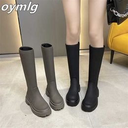 Boots Long Boots Women s 2022 Autumn and Winter New Sleeve But the Knee Net Red Thick Bottom Heel Fairy Wind Thin 221013