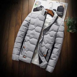 Men's Jackets Winter Men's Casual Warm Parkas Thick Comfy Zipper Jacket Solid Windproof Stand Collar Oversized Man Slim Clothing 4XL G221013