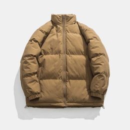 Men's Jackets Winter Jackets Male Winter Warm Loose h Solid Pocket Coat Stand Collar Zipper Fly Jacket Coat Mid Length Men G221013