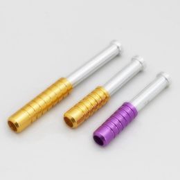 Smoking Colourful Aluminium Alloy Pipes Dry Herb Tobacco Cigarette Holder Catcher Taster Bat Spring Expansion Mini Philtre Dugout One Hitter Digger Tip