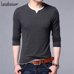 Fashion Brand Tshirt Mens Korean Cotton Tops Streetwear Trending Solid Color Long Sleeve Boyfriend Gift T-shirt Men Clothing J190525