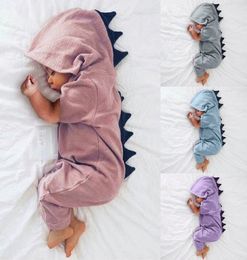 Rompers Citgeett Summer 6 Colors Dinosaur Romper born Infant Baby Boys Girls Jumpsuit Cute Zipper Clothes Hooded Outfits 221018