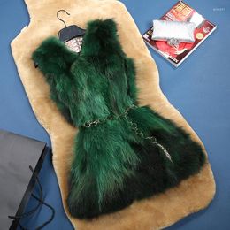 Women's Fur Real Raccoon Dog Vest Waistcoat Women Natural Coat Sleeveless Jacket 2022 Autumn And Winter