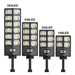 Solar Street Light 12 heads 504led Outdoor Waterproof High Brightness LED Wall Lamp with Motion Sensor Remote Control for Garden