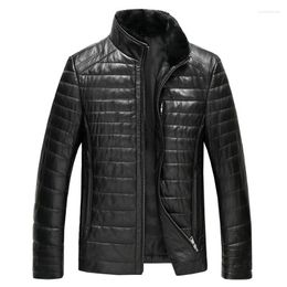 Men's Leather Genuine Luxury Men's Jacket Bomber Moto Biker Fashion Top Gun Tough Guy Spring Autumn Collar Detachable Sheepskin Coats