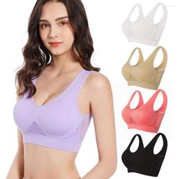 Yoga Outfit Women Underwear Bra Breathable Seamless Bralette With Pads Cup Wireless Vest Fitness Push Up Brassiere