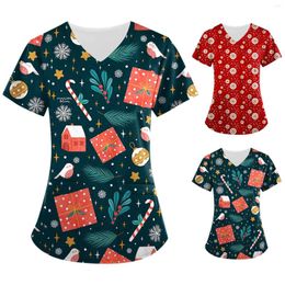 Women's T Shirts Loose Long Sleeve Workout Tops For Women Christmas Womens Short V Neck Snowman Printed Top Nursed Women's Shirt Medium