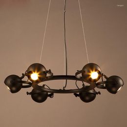 Pendant Lamps Creative Restaurant Chandelier Retro Industrial Style Wrought Iron European And American Hall Living Room