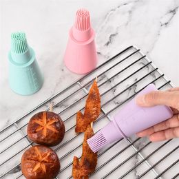 Silicone Baking Bakeware BBQ Tools Bread Cook Brushes Pastry Oil Bottle Basting Brush Tool with Scale Cooking Grill 1223393