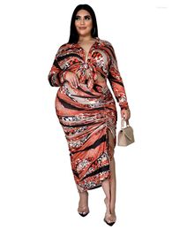 Tracksuits Plus Size Skirts Sets Women Clothes Shirt Tops And Drawstring Skirt Suit 2022 Autumn Fashion Print Streetwear Oversize Outfits