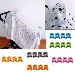 Stroller Parts 4Pcs/pack Baby Clip Plastic Scarf Pacifier Pushchair Hook Cover Blanket Mosquito Net Clips Accessories