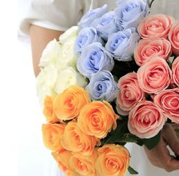 Decorative Flowers Artificial Rose Silk Fake Simulation Lover Roses Bouquet Wedding Pography Props Home Garden Flower Arrangement Decor