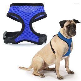 Dog Collars Pets Harness No Pull Vest With Collar Nylon Net Breathable Breast-Band Safety For Dogs And Harnesses