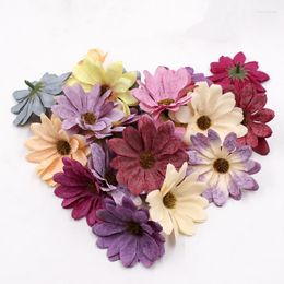 Decorative Flowers 6cm Silk Rose Artificial Head For Home Decor Christmas Garden Marriage Wedding Decoration Fake Flower Wreath Accessories