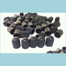 Other Auto Parts 1000Pcs/Lot Black Plastic Caps Tyre Dust Vae Air Fit For Bike Motorcycle Car Wheel Stem Drop Delivery 2022 Mobiles Dh3Hd