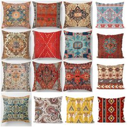 Pillow Ethnic Persian Carpet Print Cover Retro Decorative Pillowcase Vintage Art Turkish Blanket Livingroom Throw Pillows