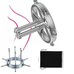 Beauty Items Stainless Steel Anal Vaginal Dilator Plug Hollow Spreader Clamp Speculum Mirror Adjustable BDSM Restraint sexy Toys ForWomen