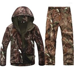 Men's Jackets Winter Tactical Softshell Jacket Sets Men Fleece Coats Camouflage Military Uniform Army Waterproof Suit Hunting Clothing