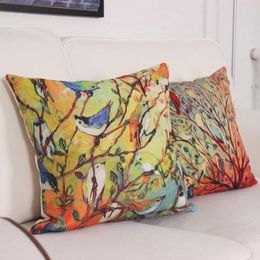 Pillow Big Size Cover Pillowcase For Sofa Case Flower Bird Priting 50X50cm 60X60cm