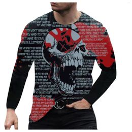 Men's T Shirts Funny Men 3D Skull Printed Long Sleeve T-shirt Harajuku Cotton Hip Hop Clothing Camiseta 2022 Ropa Hombre