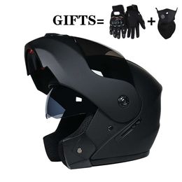 Cycling Helmets 2 Gifts Unisex Men Women Racing Motocross Modular Dual ns Motorcyc Full Face Safe Helmet Flip Up Cascos Para Moto L221014