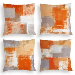 Pillow Orange And Grey Three-color Linen Pillowcase Sofa Cover Home Decoration Can Be Customised For You 40x40 50x50 60x60