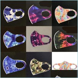 Designer Masks Tie Dyed Mascherine Camouflage Print Reusable Dust Face Masks Custom Cycling Respirable Respirator Washable Folding A Dh5Jq