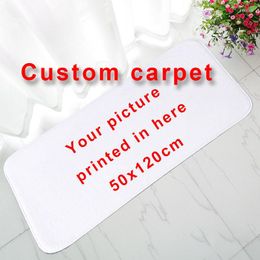 Carpets 60x180cm Custom Mat Anti-slip Carpet Print Your Design Picture Po Flannel Floor Customised For Bath Door Living Room