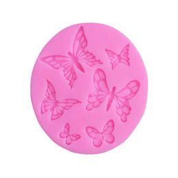 Pink Butterfly Fondant Cake Silicone Mold Biscuits Pastry Mould Ice cube Chocolate Candy Molds Decoration Baking Tools 1223368