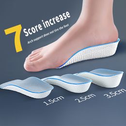 1.5-3.5CM Orthopaedic Arch Support Insole Invisible Height Increasing Soft Elastic Light Weight Lift for Men Women Shoes Pads