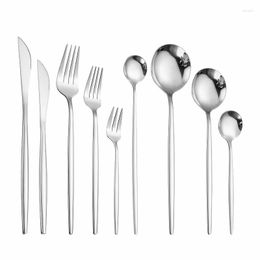 Dinnerware Sets Western Tableware Stainless Steel Silver Cutlery Set Fork Knife Spoon Golden Kitchen Utensils Travel Flatware