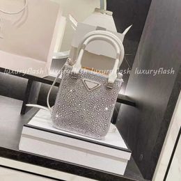 designer bag Womens Designers Crystal Tote Luxurys Handbags Silk Diamond Small Black Shiny Bling 2022 Ladies Shouler CrossbodyCNM5