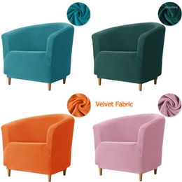 Chair Covers Velvet Tub Sofa Stretch Single Slipcovers Elastic All Inclusive Tubs Club Armchair Cover For Living Room Bar Counter