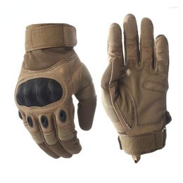 Cycling Gloves Super Fibre Leather Shell Hard Tactical Men's Riding Protection Anti Cutting Fitness Training Army Military