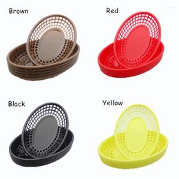 Dinnerware Sets Plastic Basket Serving Tray French Fries Oval Kep Nontoxic Fast Restaurant Bar Chips Hamper 9.3" Ware 6pcs/set