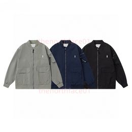 Mens Classic Little Logo Print Jackets Man V Neck Cardigan Coats Couples Streetwear Jacket Coats With Pocket Asian Size M-2XL