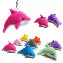 Keychain Lovely Mixed Colour Mini Cute Dolphin Charms Kids Plush Toys Home Party Pendant Gift Decorations ZM1018