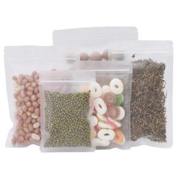 Frosted Plastic Self Seal Bag Tear Notch Reusable Recyclable Long Term Food Candy Tea Storage Package Pouches LX5196