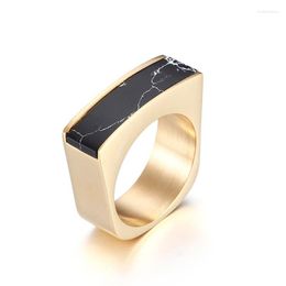 Wedding Rings Latest Designer Jewelry Unique Black Opal Stone Square Shape Finger For Men And Women