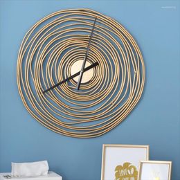 Wall Clocks Industrial Large Gold Clock Modern Living Room Luxury Quartz Unique Decoration Salon Free Shiping