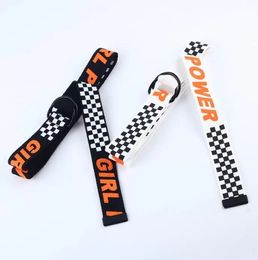 Girl Favours Canvas Belt Letters Printed Belt The Korean Version Double loop Ring Belts Fashion Party Favour