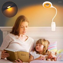 Table Lamps Rechargeable 16 LED Amber Book Light Clip On Reading For Bed Headboard