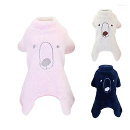 Dog Apparel Soft Fleece Jumpsuit Winter Clothes Small Puppy Coat Pet Outfits Warm Flannel 4-legged Clothing XS-2XL