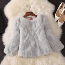 Women's Fur 2022 Fashoin Winter Women Short Coat Slim Warm Thick Feather Faux Coats Female Three Quarter Sleeve Jacket Outwear AB689