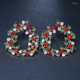 Hoop Earrings Star Same Style Multi-color Cubic Zirconia Elegant Earings Trend Jewelrt Gifts Boucle Oreille Femme